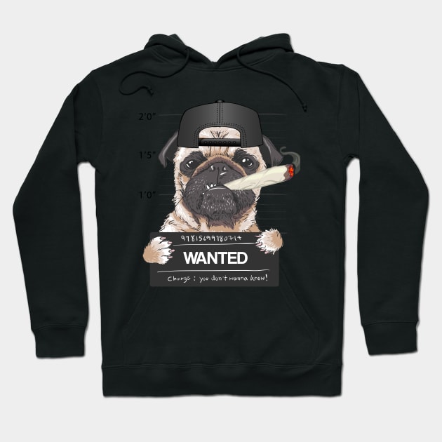Wanted Pug Hoodie by FungibleDesign